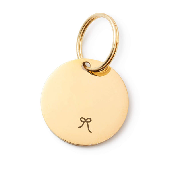 Circle Pet ID Tag: Bow Icon