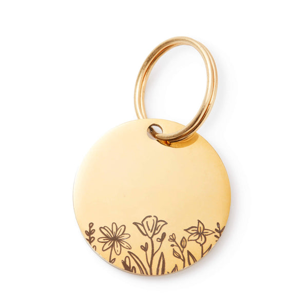 Circle Pet ID Tag: Wildflowers