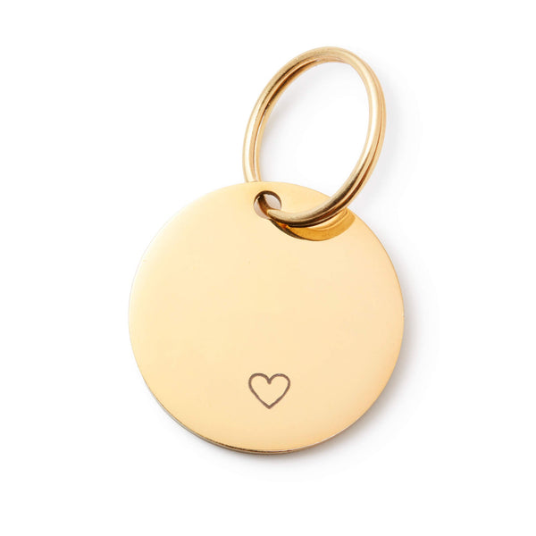 Circle Pet ID Tag: Heart Icon