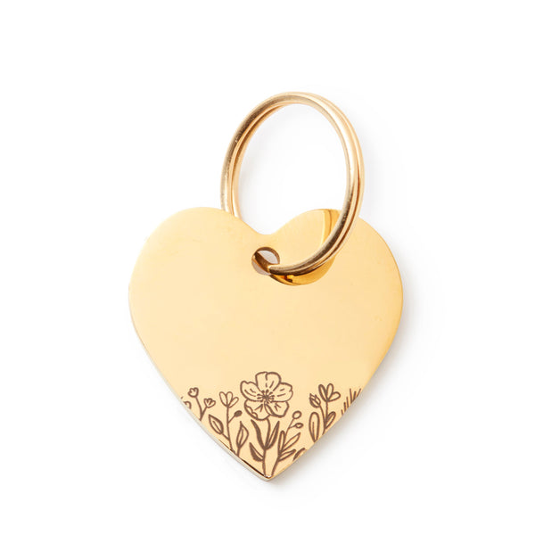Heart Pet ID Tag: Wildflowers